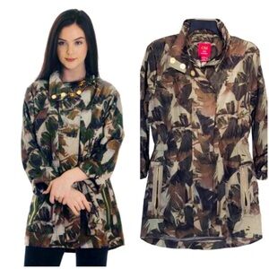 New! Ciao Milano Tess Camouflage Women's Raincoat Trench Jacket